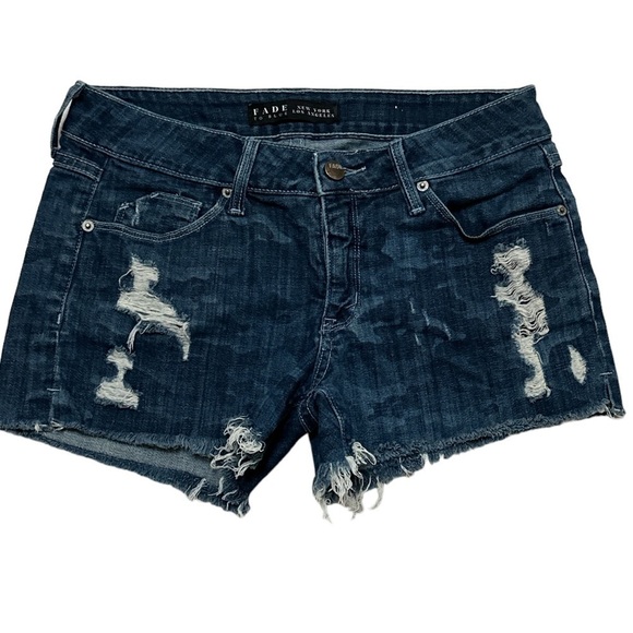 Fade to Blue Camo Jeans Shorts Camouflage Made in the USA size 27 - Picture 2 of 6